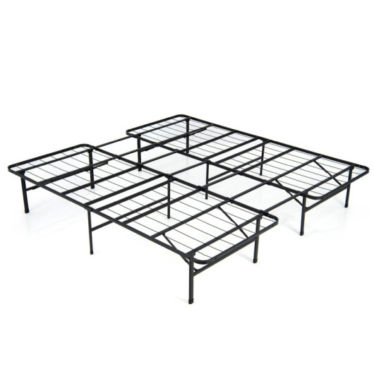 Queen/King Size Folding Steel Platform Bed Frame For Kids And Adults-King Size