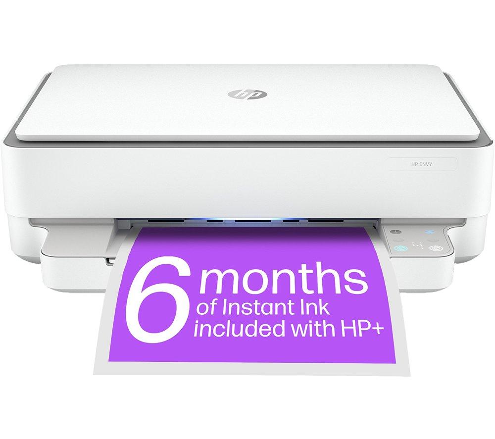 hp envy 6032e all-in-one wireless inkjet printer with hp, silver/grey,white