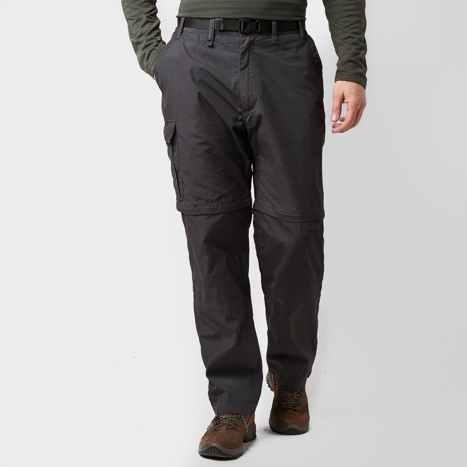 craghoppers men's kiwi zip off trousers - grey, grey