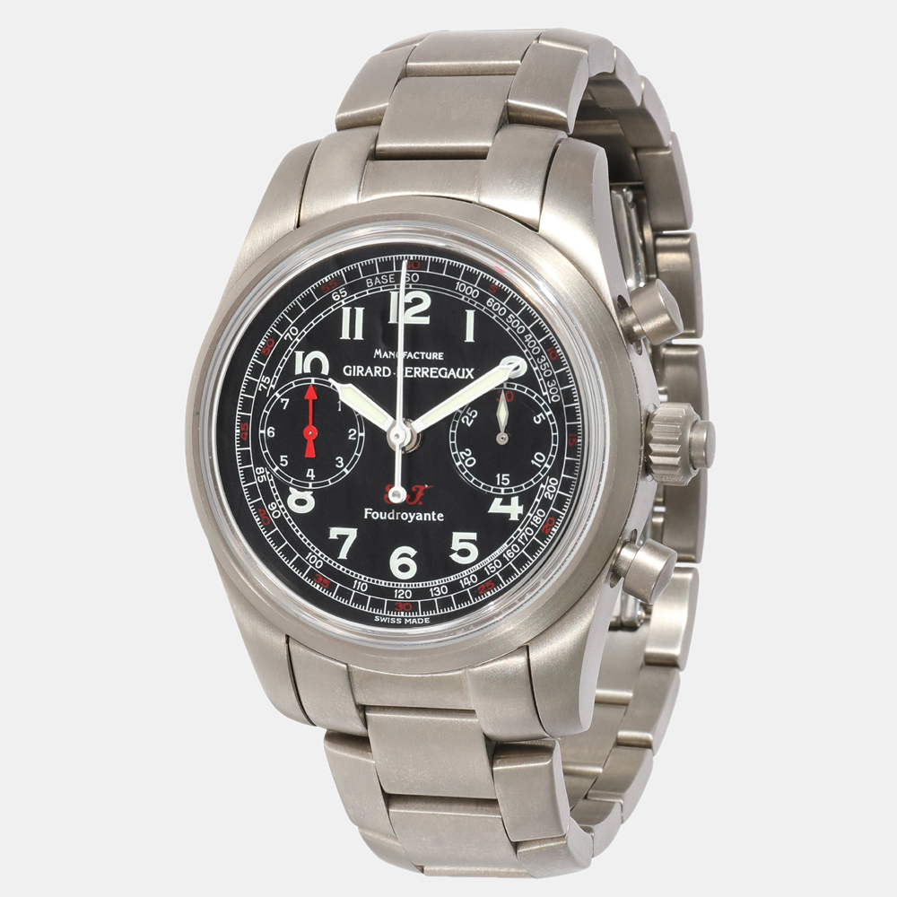 girard-perregaux black titanium ferrari foudroyante 9020 automatic men's wristwatch 40 mm