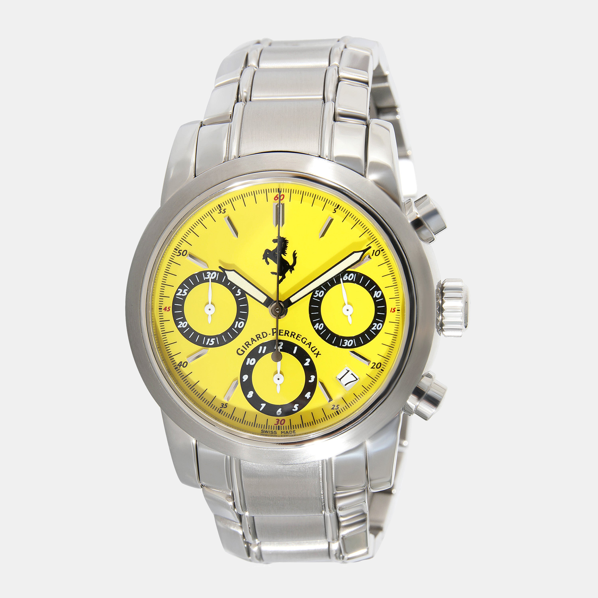 girard perregaux yellow stainless steel ferrari 8020 men's wristwatch 38 mm