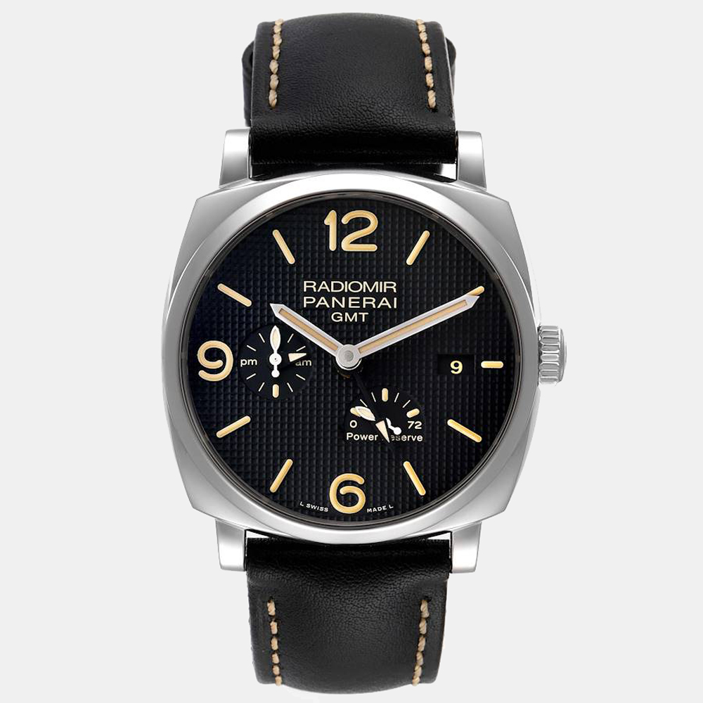 panerai black stainless steel radiomir pam00628 automatic men's wristwatch 45 mm