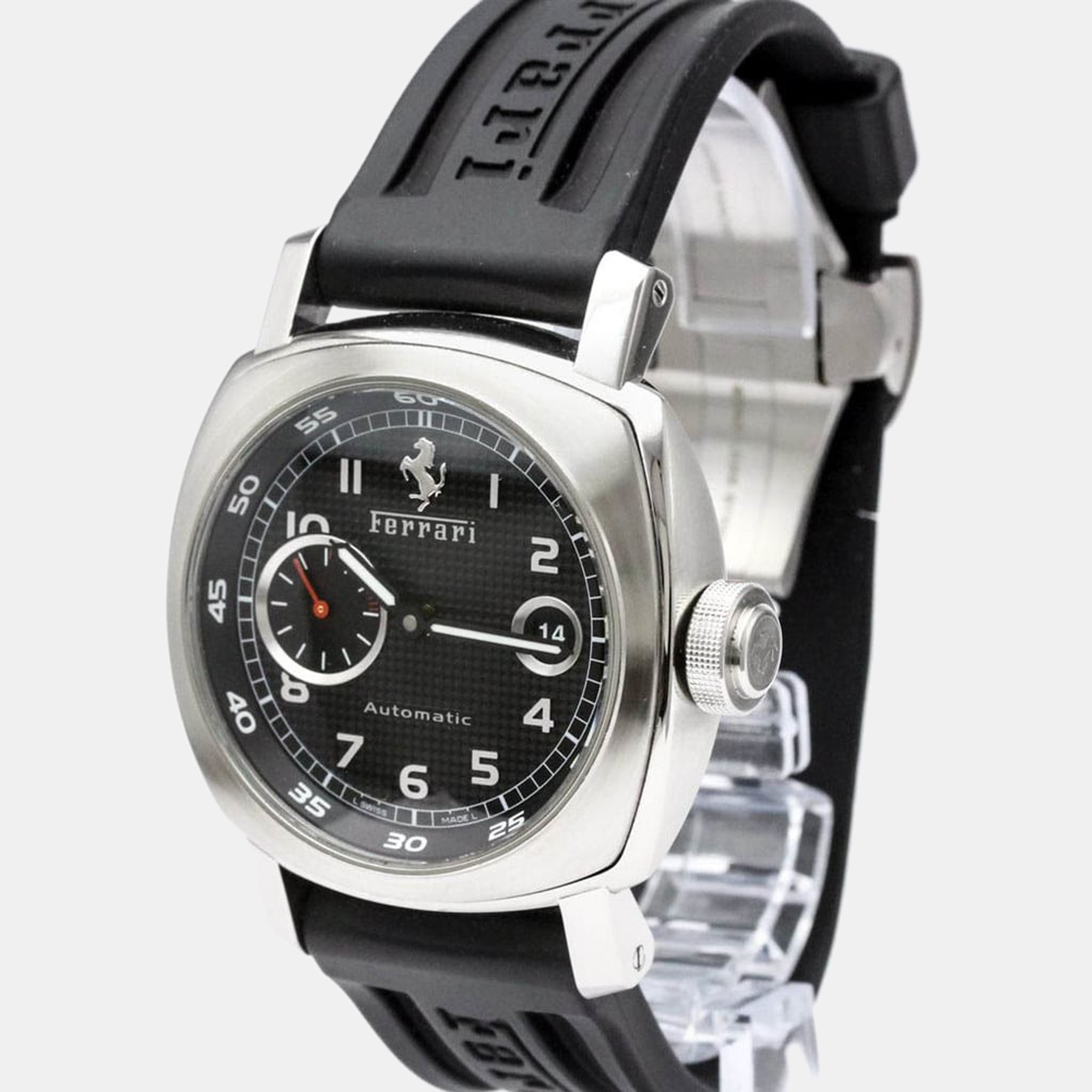 panerai black stainless steel ferrari fer00001 automatic men's wristwatch 45 mm