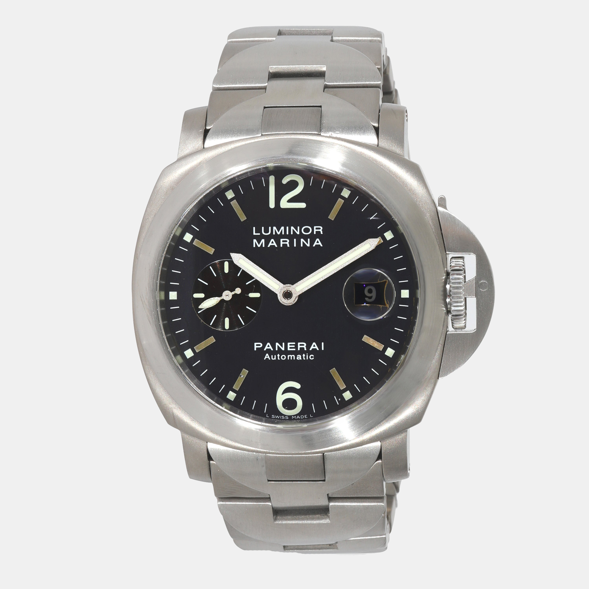 panerai grey titanium luminor marina pam00091 automatic men's wristwatch 44 mm