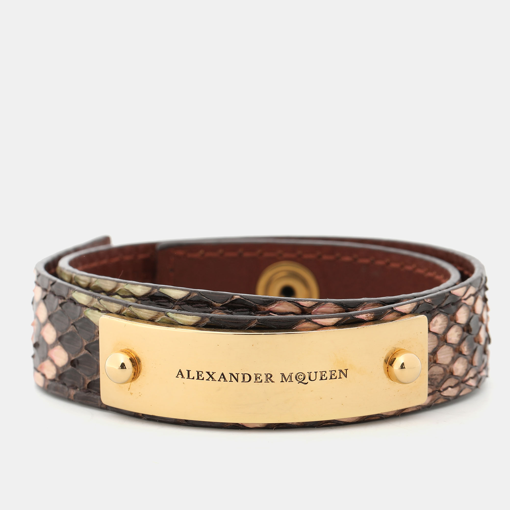 Alexander Mcqueen Multicolor Python Bracelet