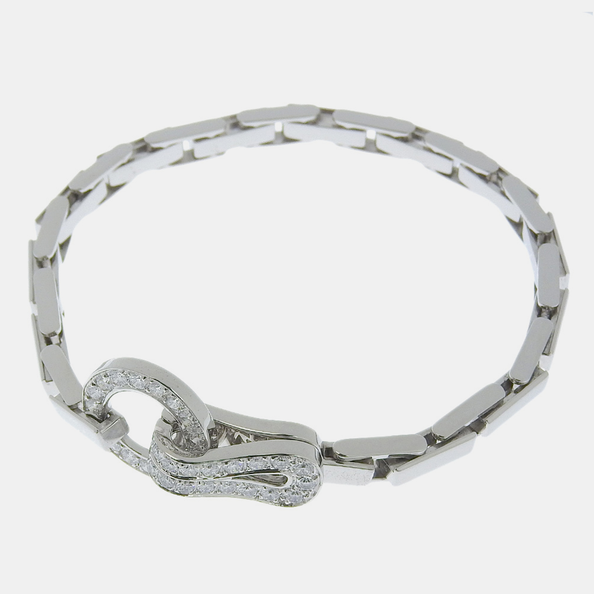 Cartier 18K White Gold Agrafe Bracelet
