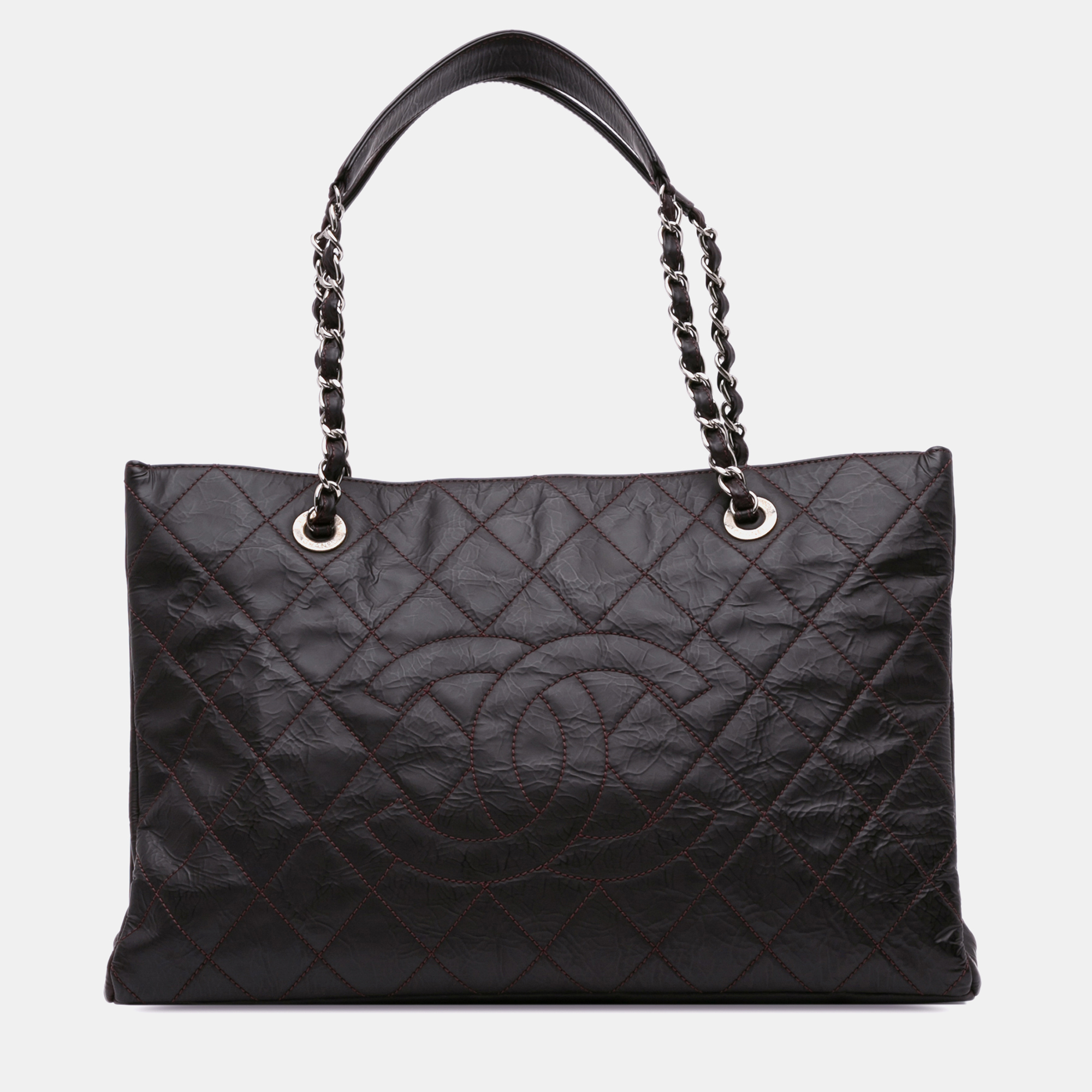 chanel crumpled calfskin grand shopping tote