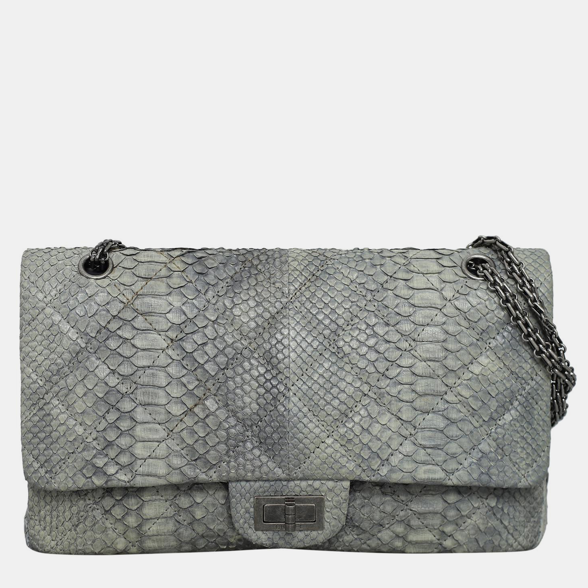 Chanel Large 227 Python Reissue Double Flap Bag