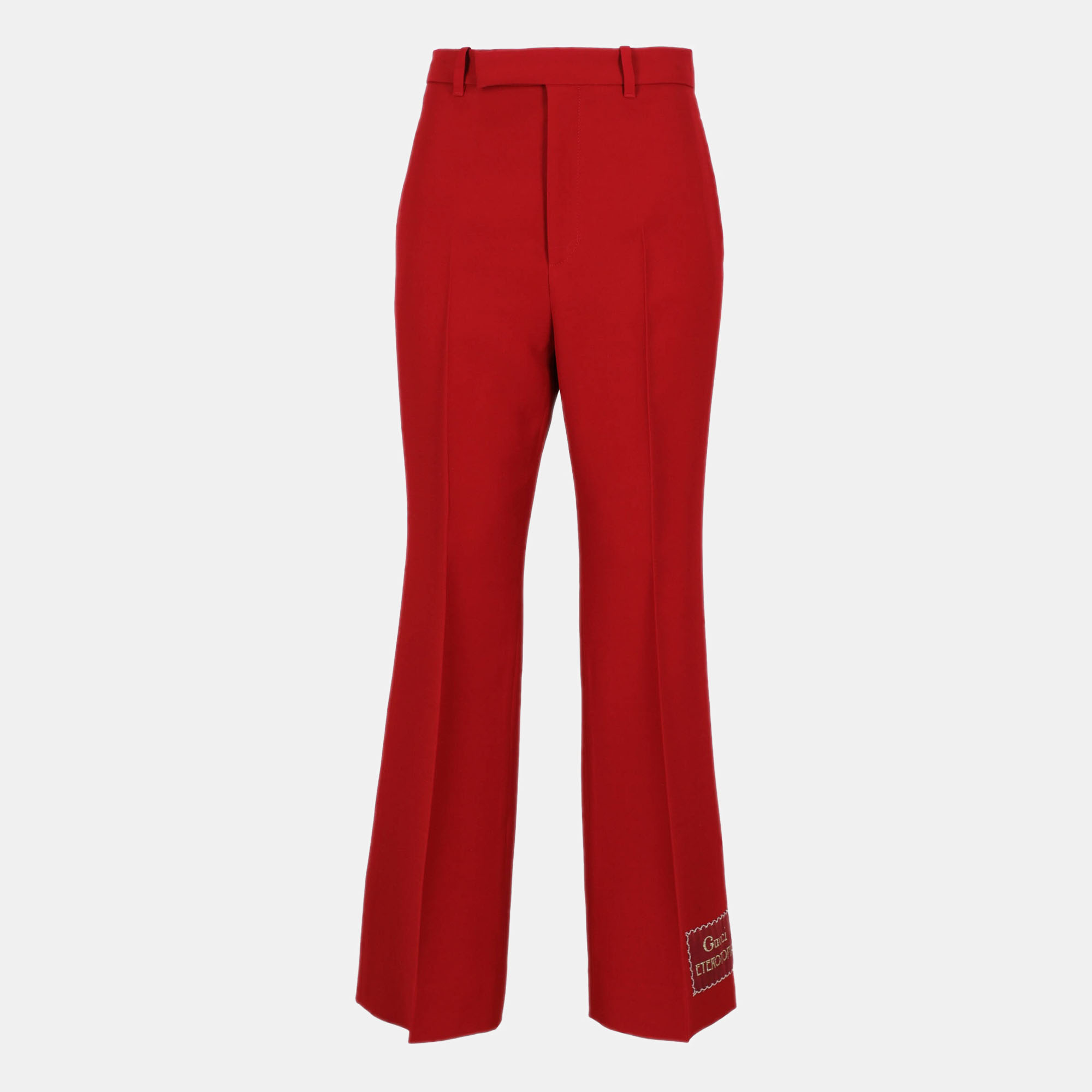 gucci women's silk trousers - red - s