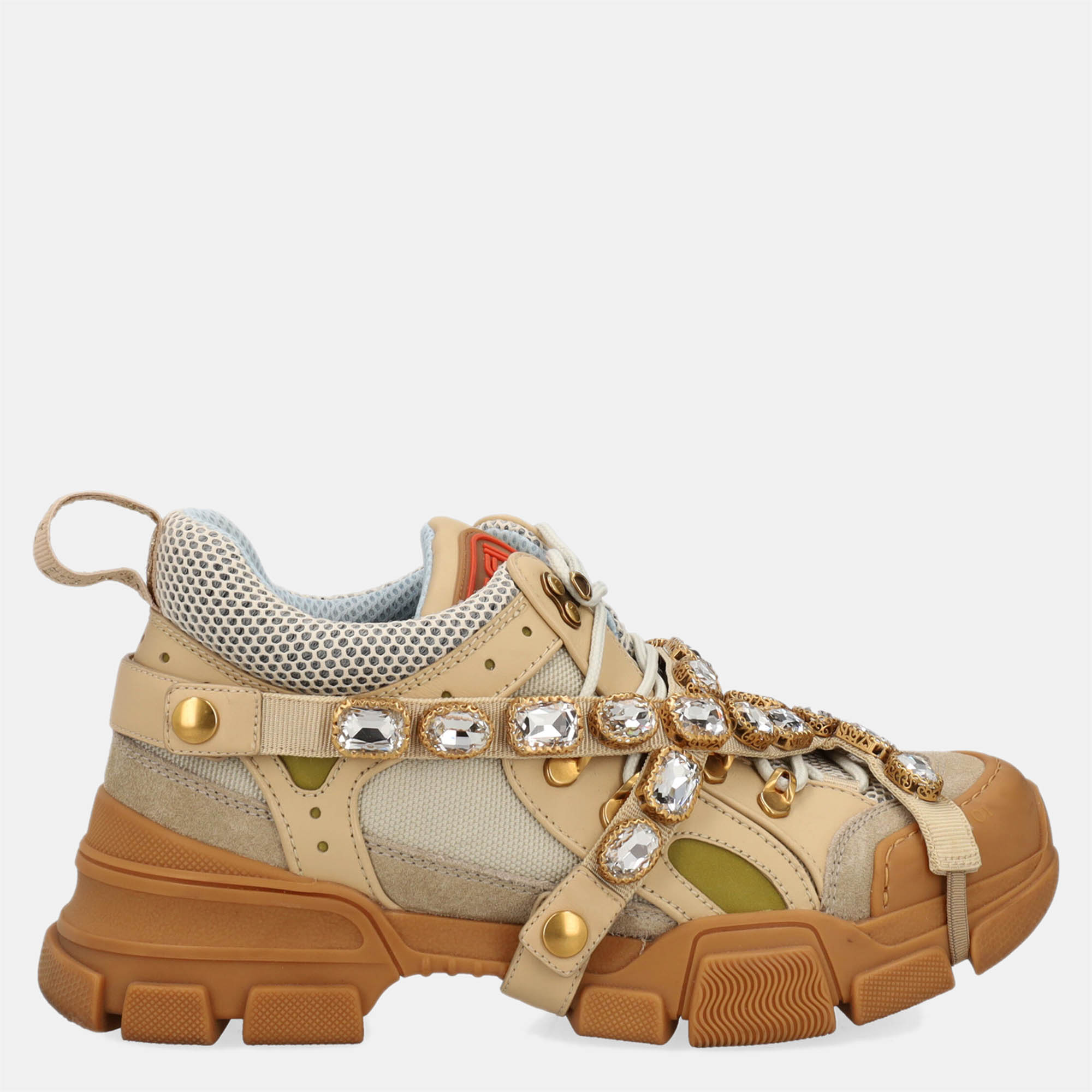 gucci women's leather sneakers - beige - eu 40