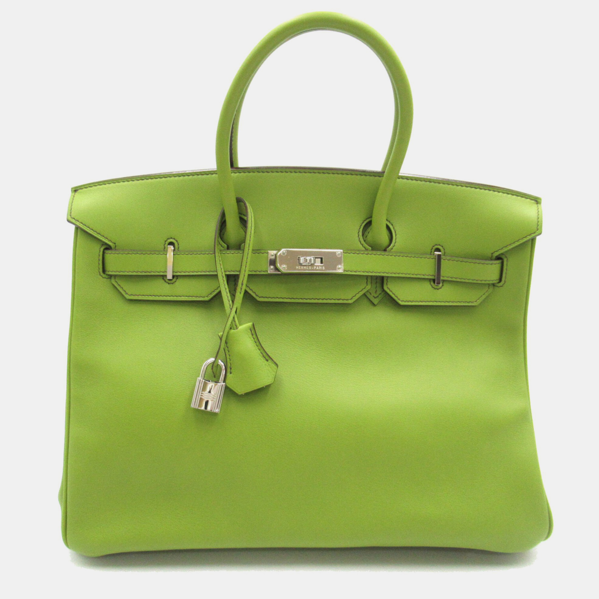 Hermes Green Anis Vaux Swift Calfskin Leather Birkin 35 Handbag