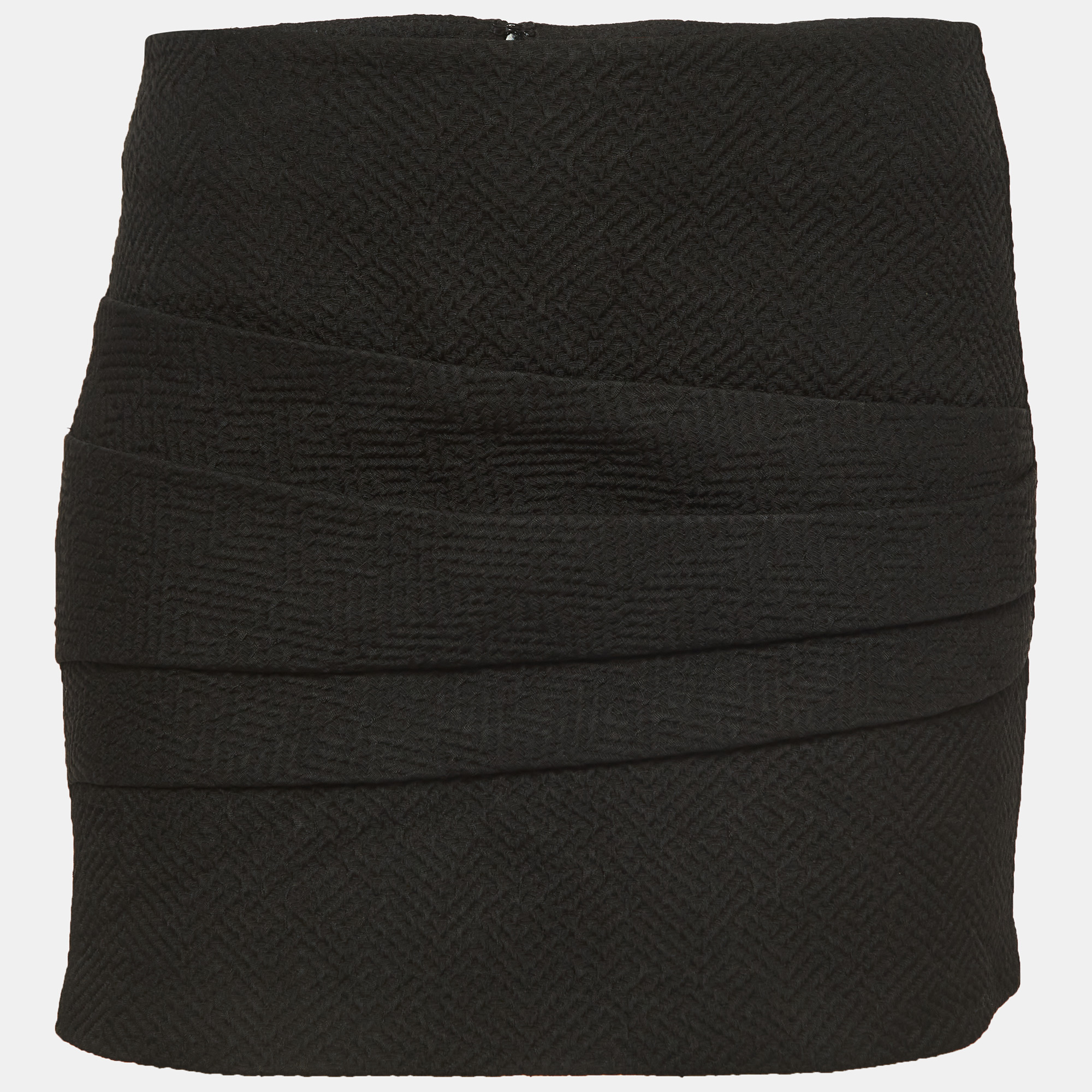 maje black patterned crepe mini skirt xs