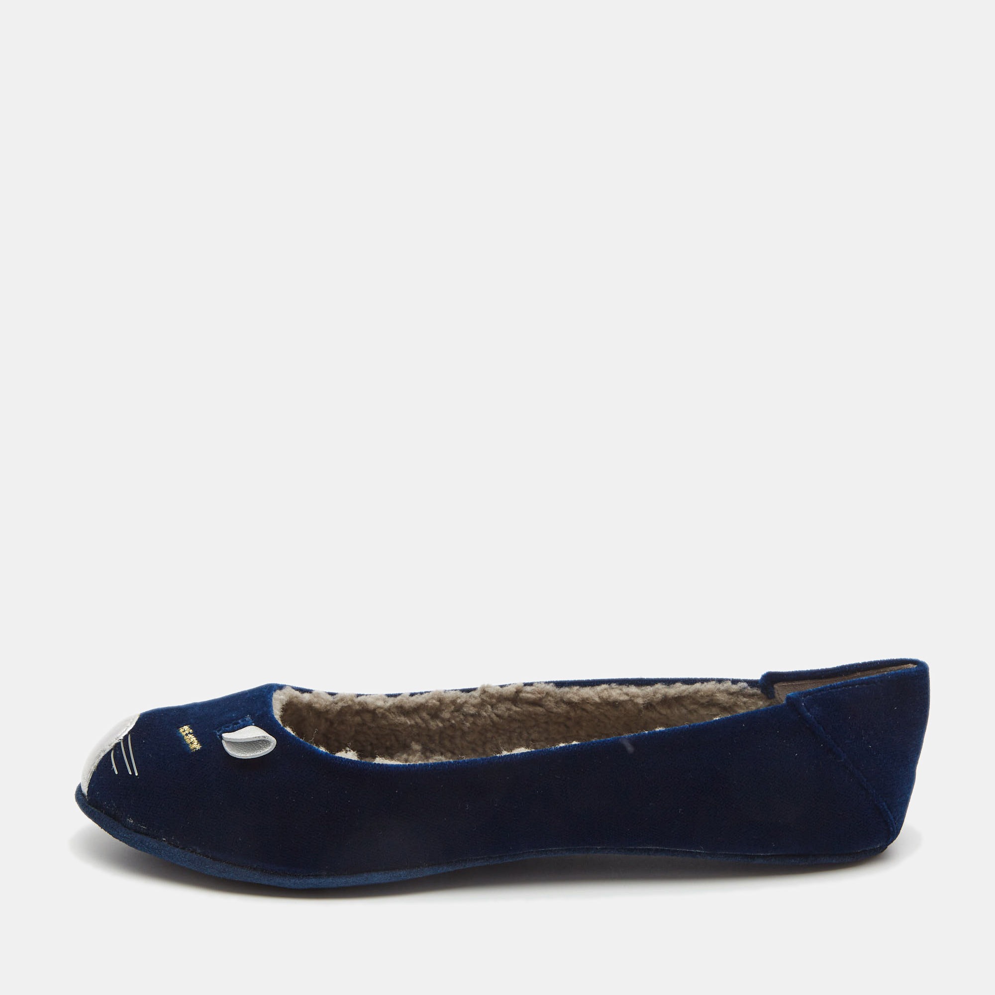 marc by marc jacobs blue velvet mouse ballet flats size 36