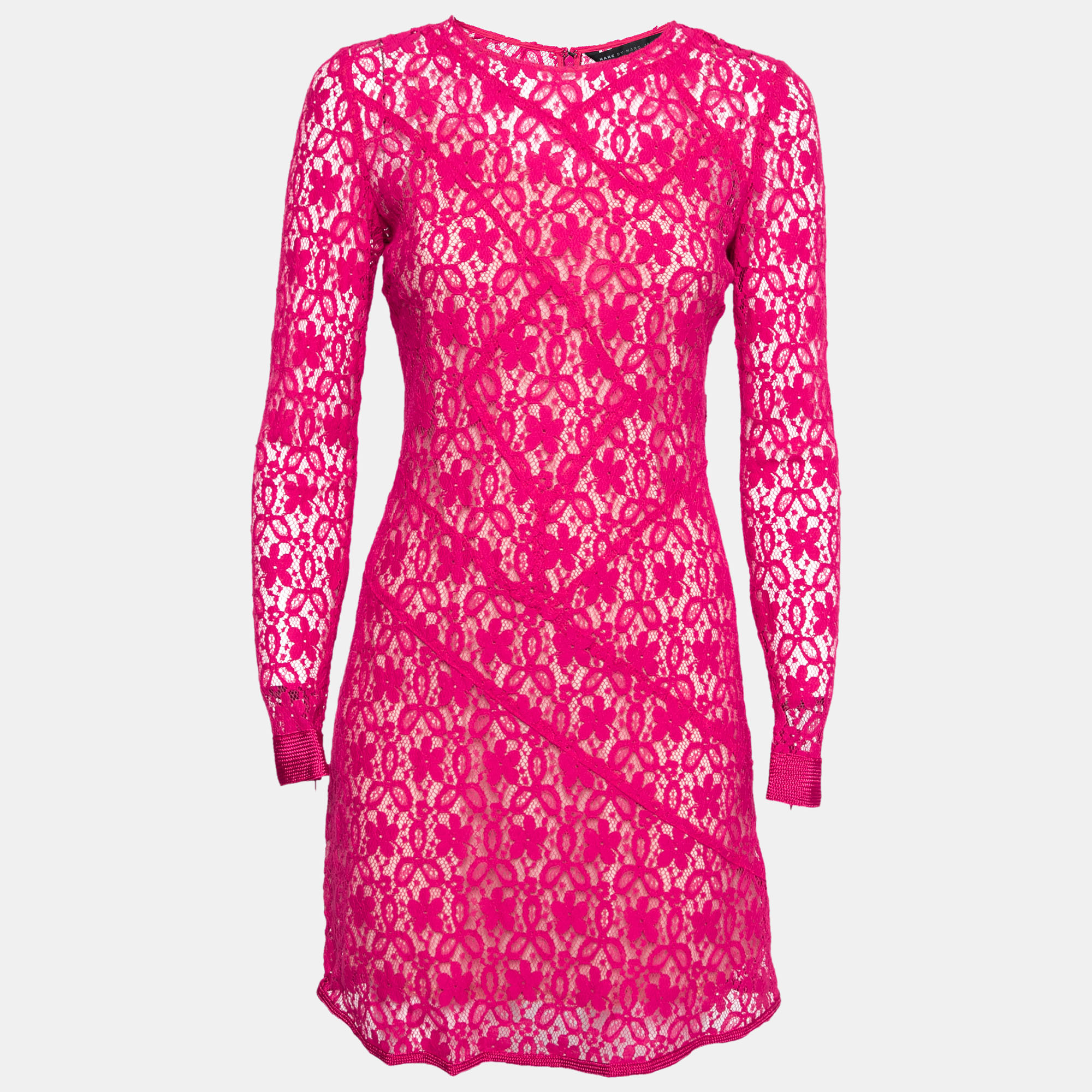 marc by marc jacobs strawberry daiquiri floral lace paneled leila dress s