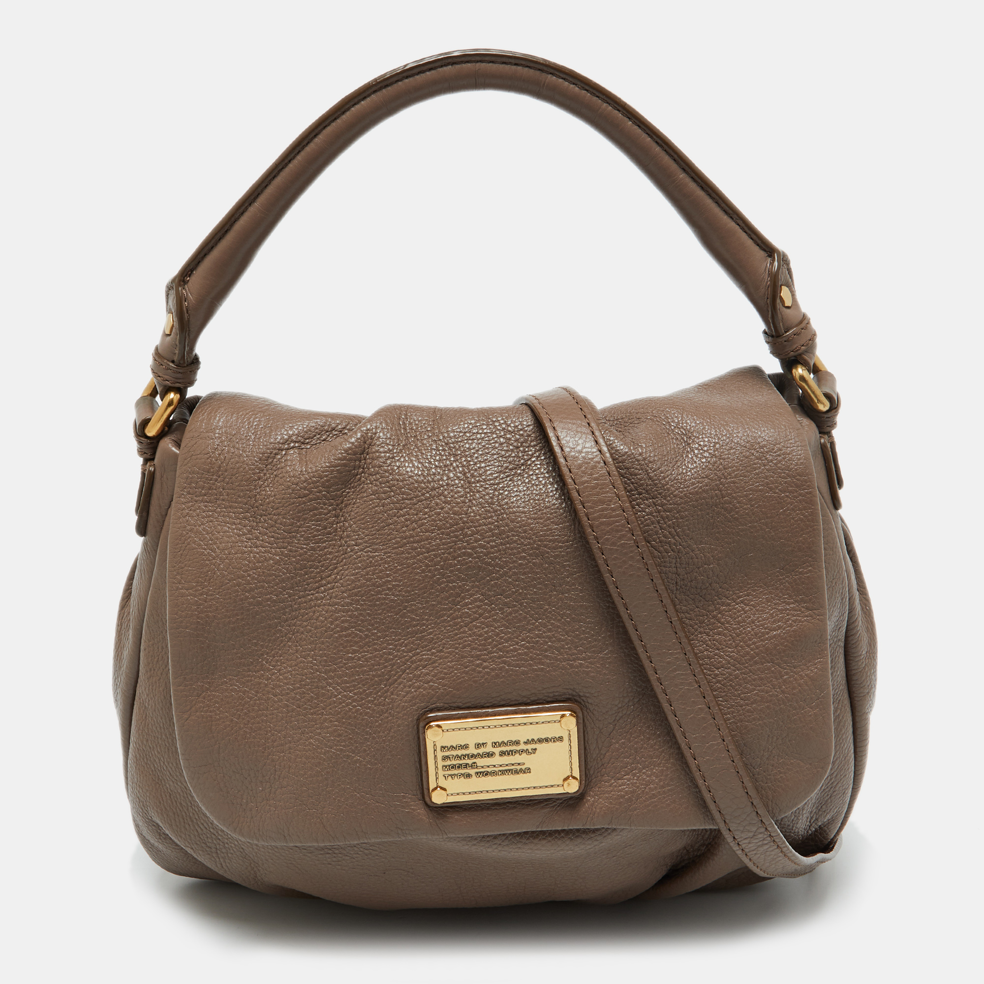 marc by marc jacobs beige leather classic q lil ukita satchel