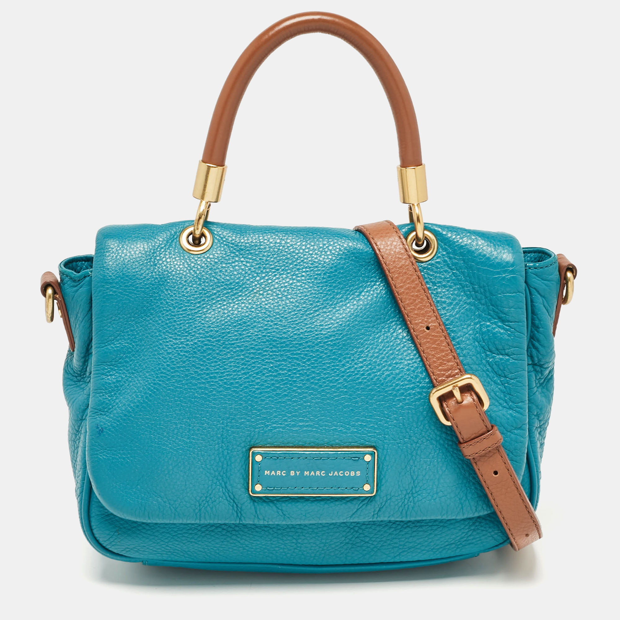 marc by marc jacobs teal green leather too hot to handle top handle bag