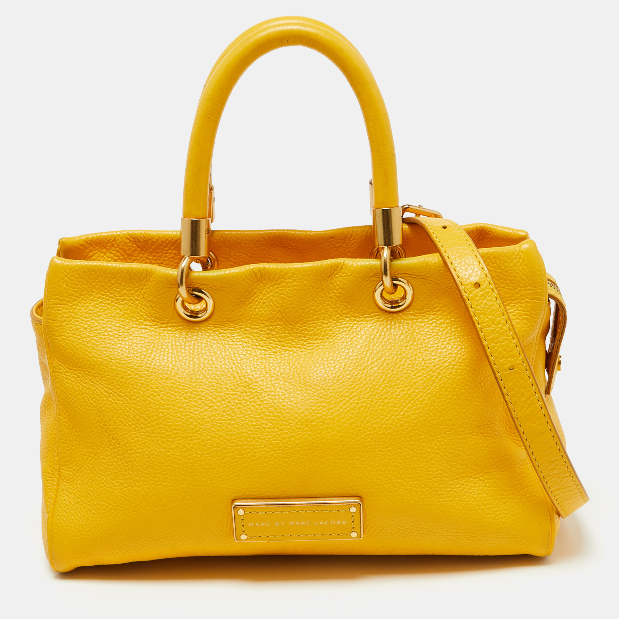 marc by marc jacobs yellow leather too hot to handle tote