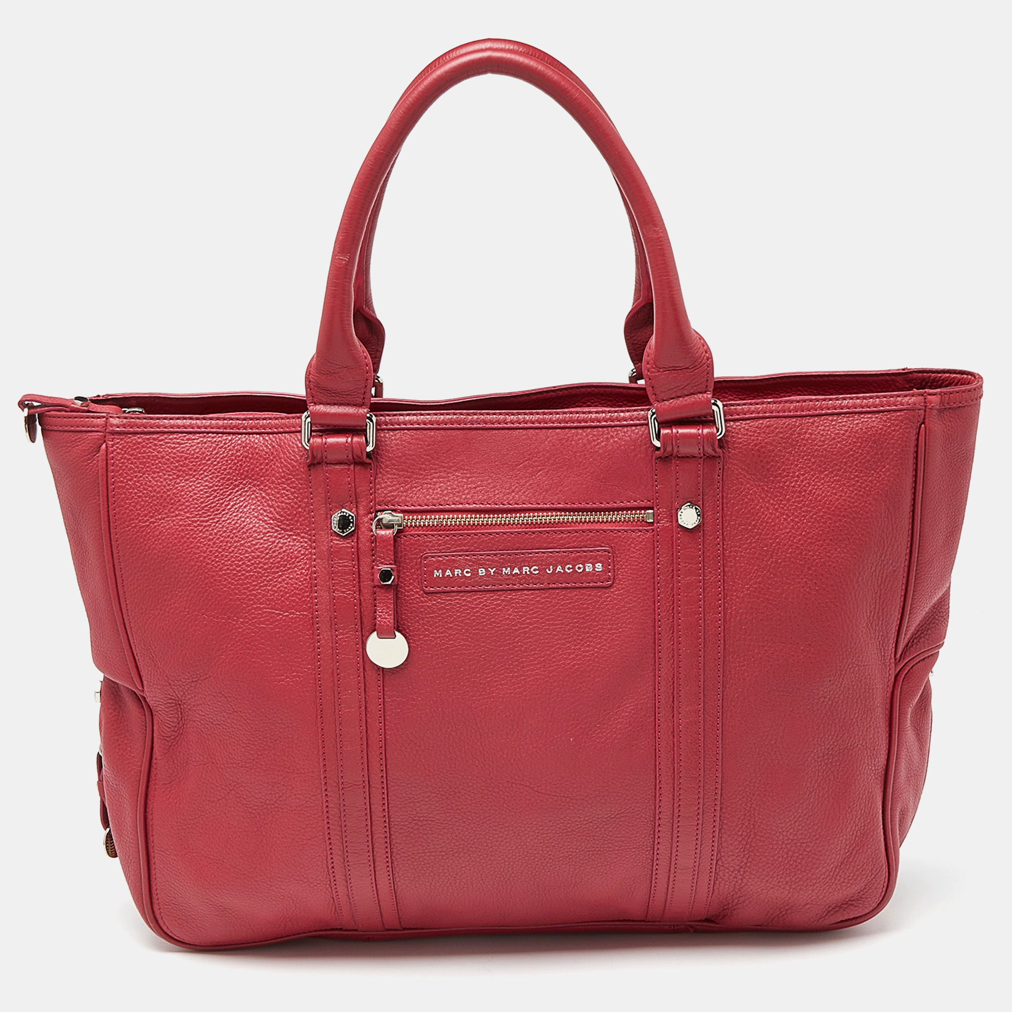 marc by marc jacobs pink leather expandable zip around hobo
