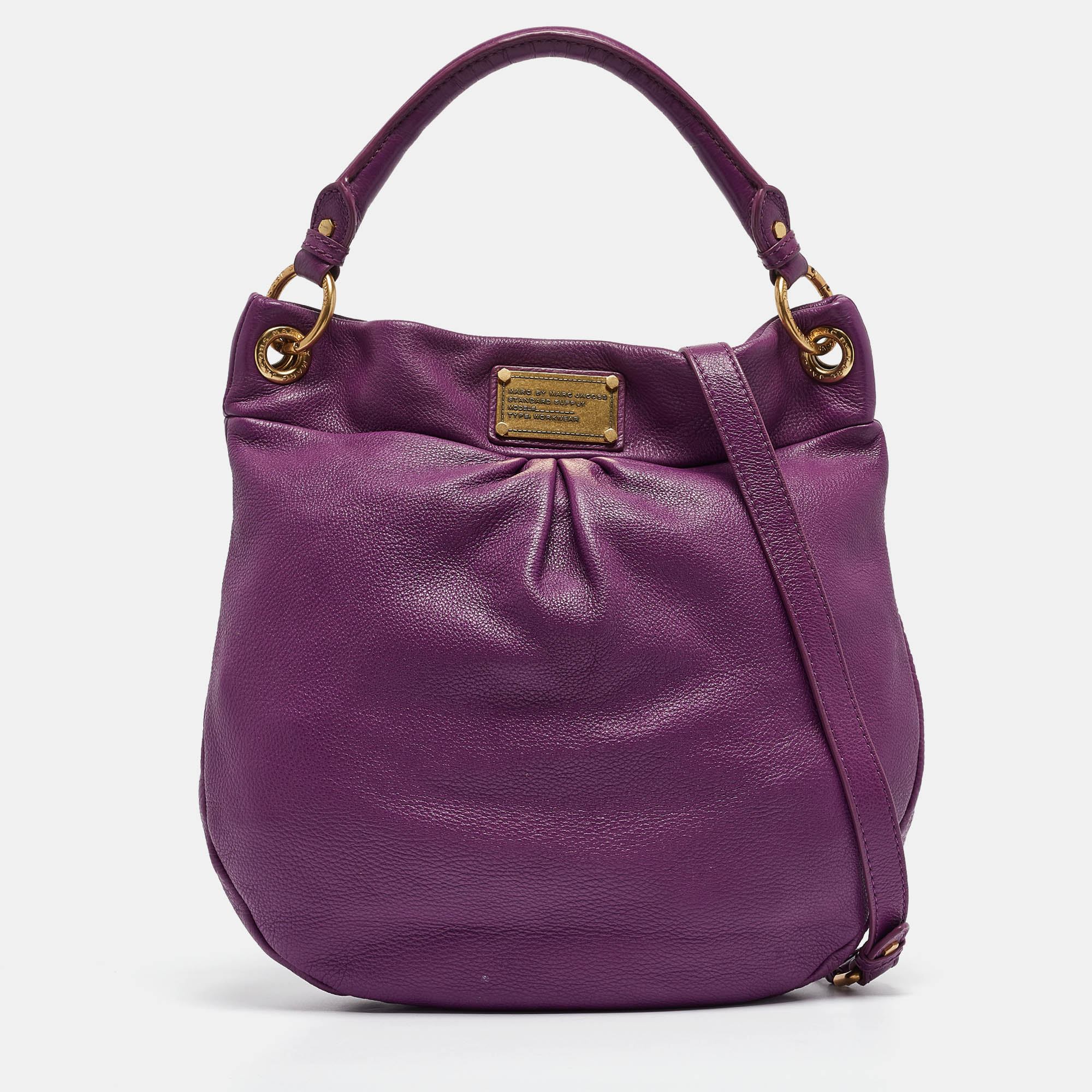 marc by marc jacobs purple leather classic q hillier hobo