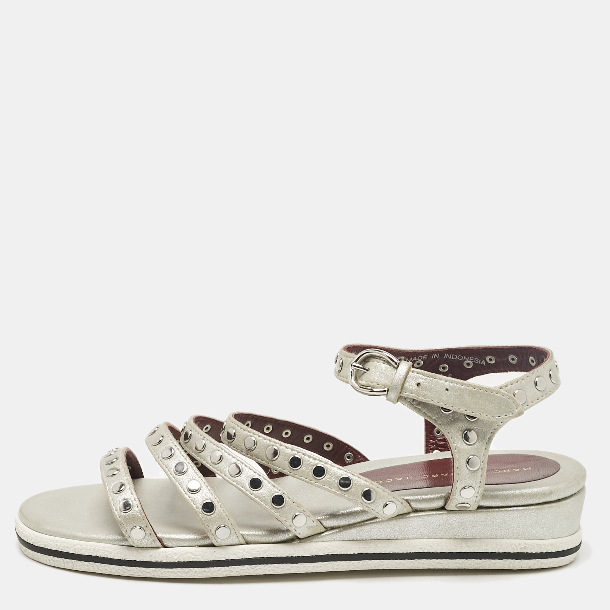 marc by marc jacobs silver slingback sandals size 36.5