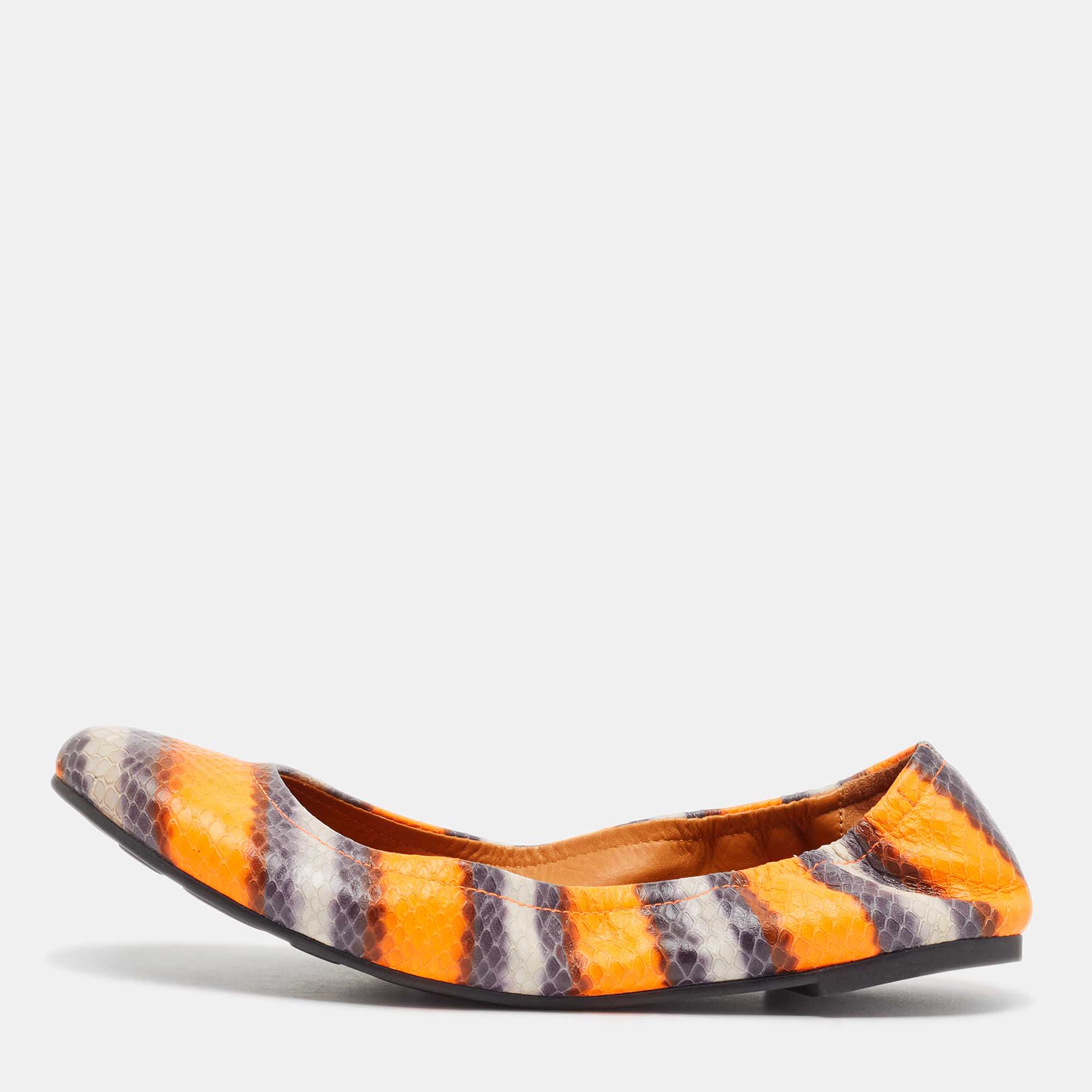 marc by marc jacobs multicolor python embossed leather ballet flats size 37