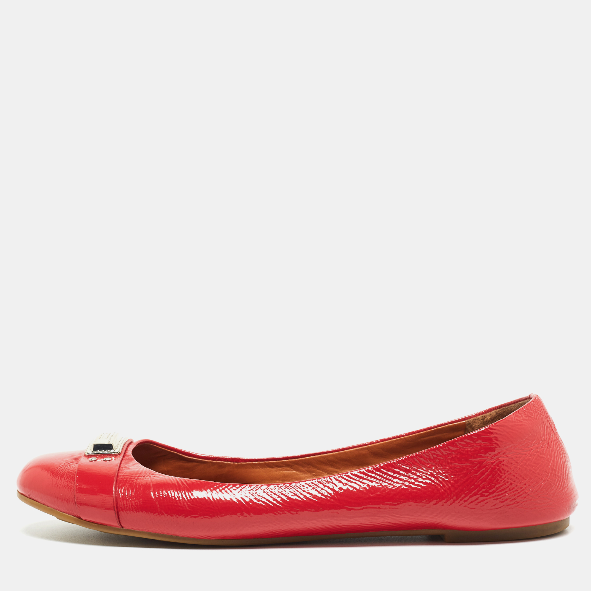 marc by marc jacobs red patent leather ballet flats size 41