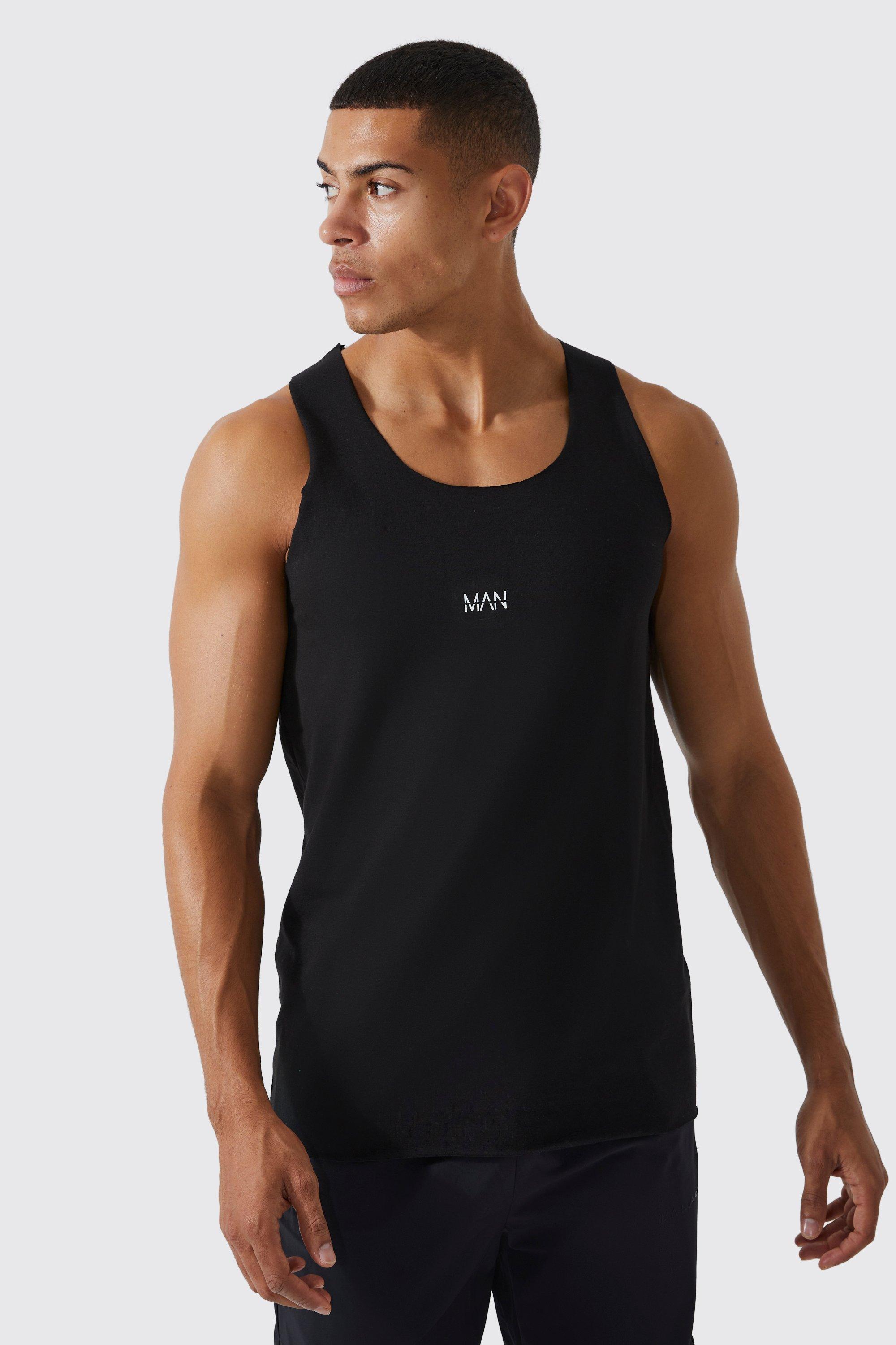 man active gym basic muscle-fit vesttop - black - l, black