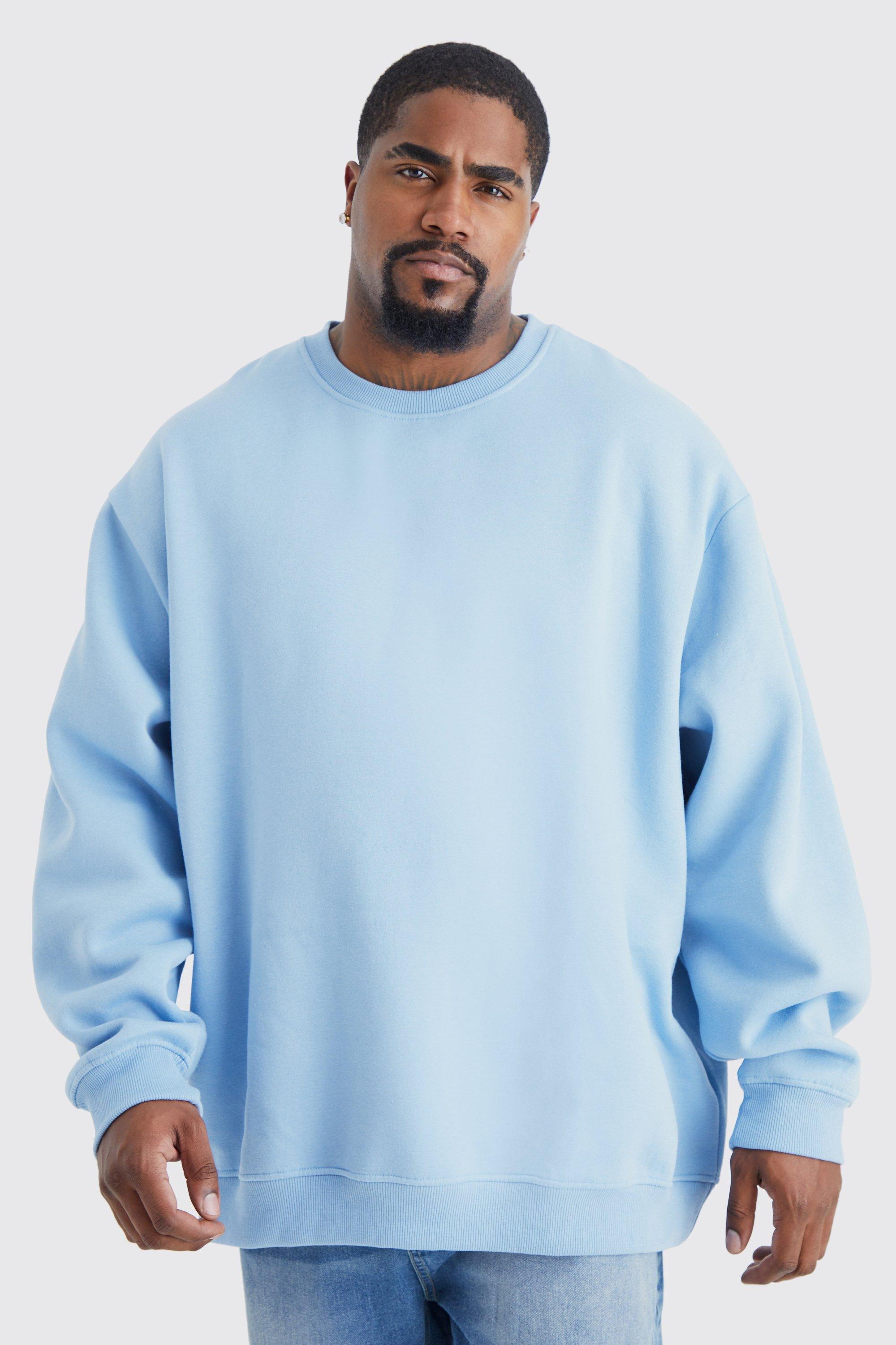 plus oversize rundhals-sweatshirt - pastel blue - xxxxl, pastel blue
