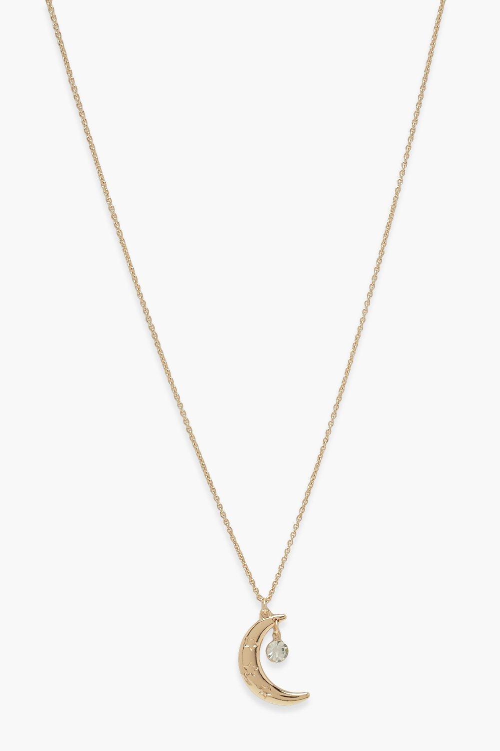 Halskette Mit Mond-Anhänger - Gold - One Size, Gold