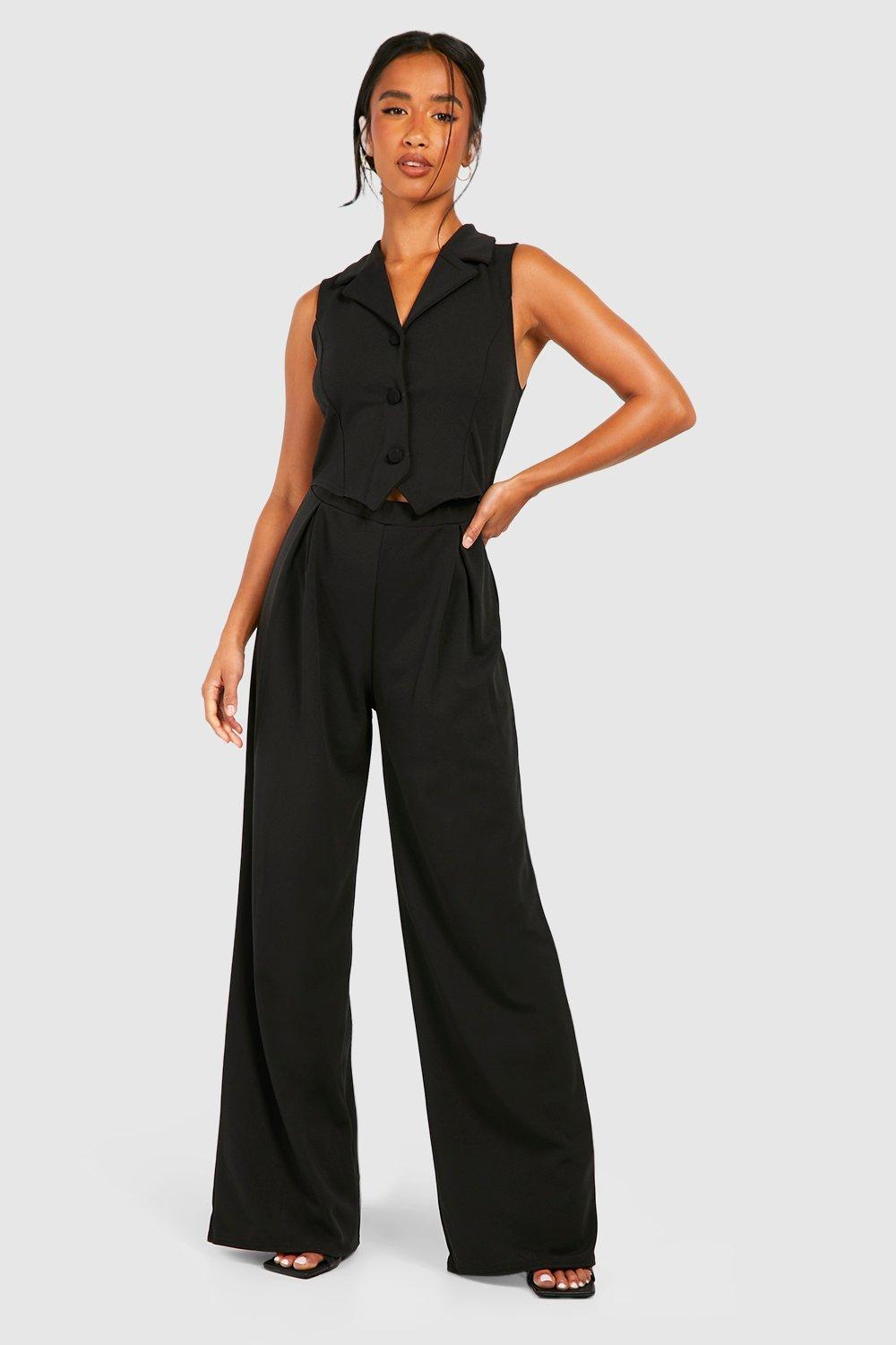 Petite Jumpsuit Mit Knopfleiste - Black - 34, Black