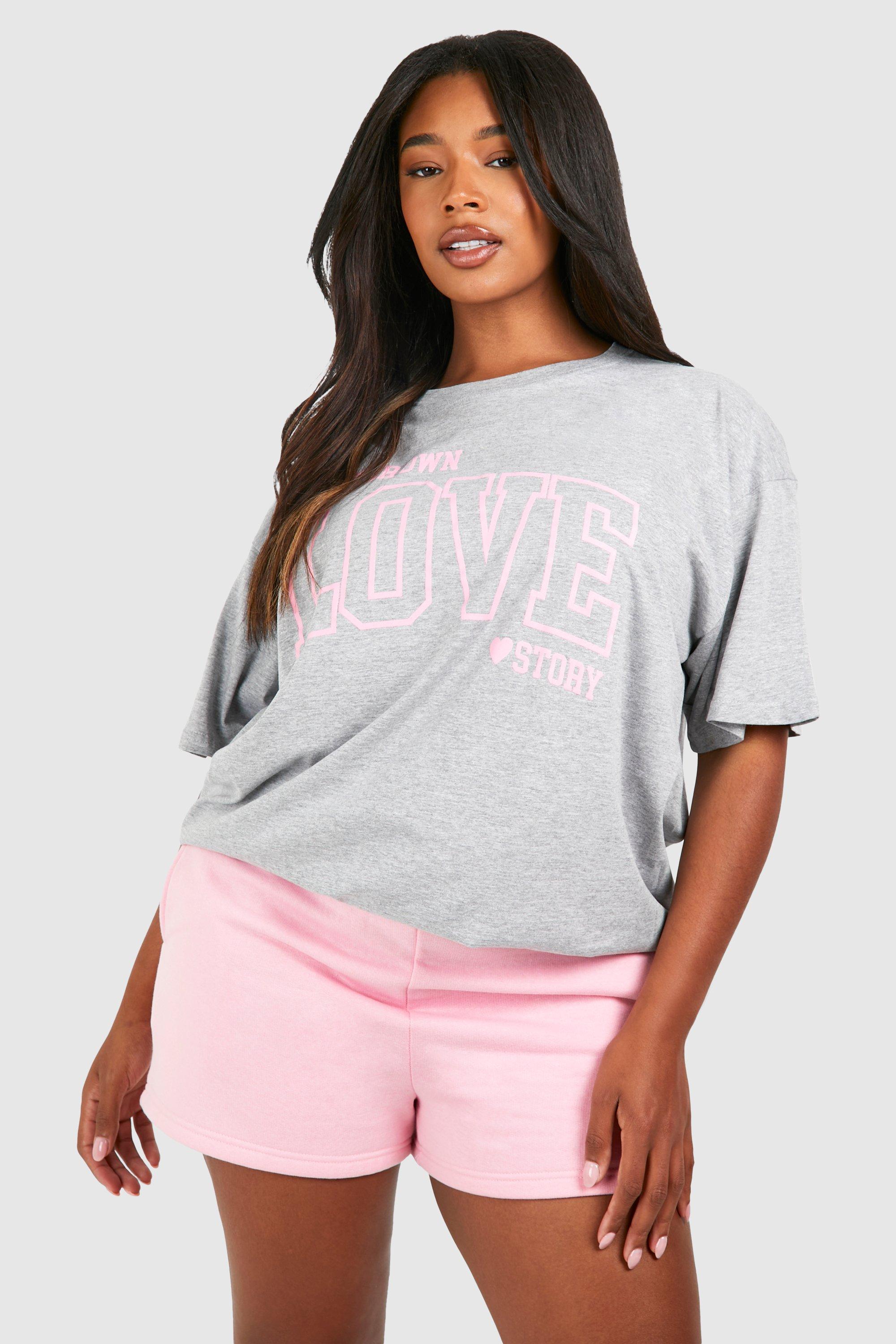 "plus" be you own love story oversized t-shirt - gris - 22, gris