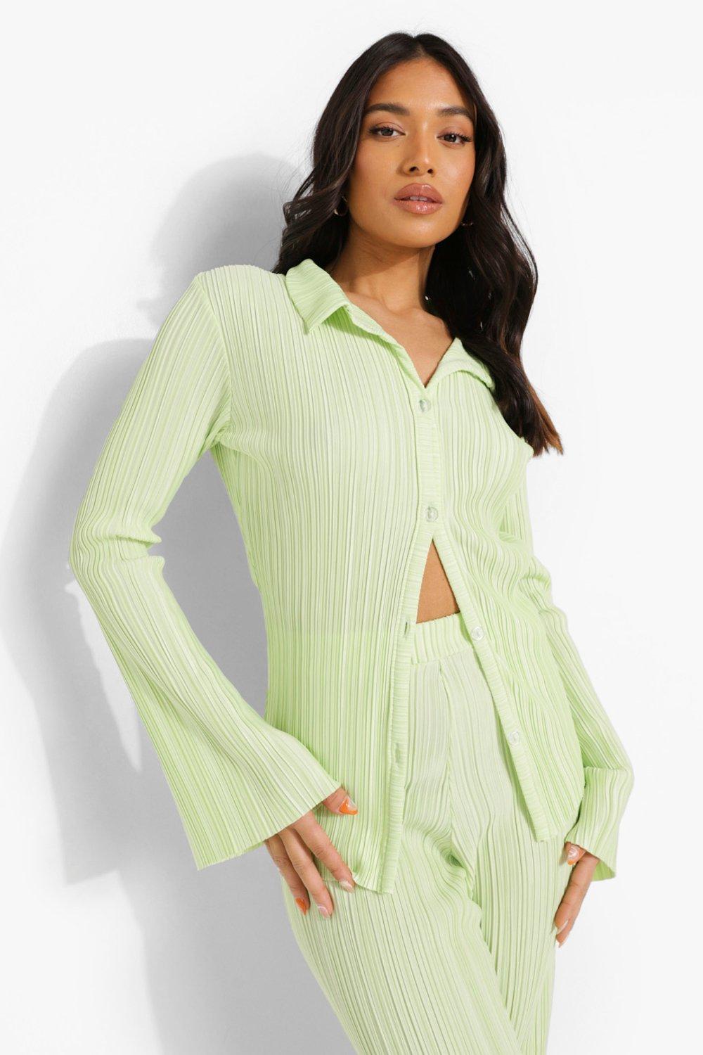 "petite" - chemise à manches évasées - citron vert - 38, citron vert
