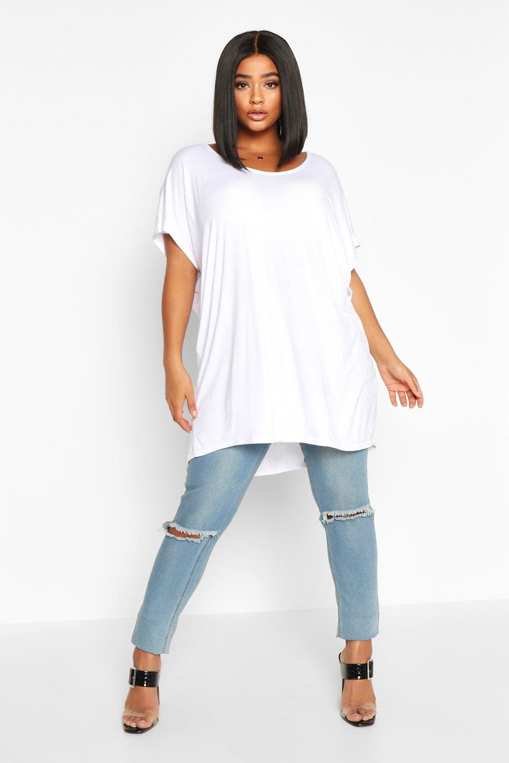 Plus Oversize T-Shirt - White - 42, White