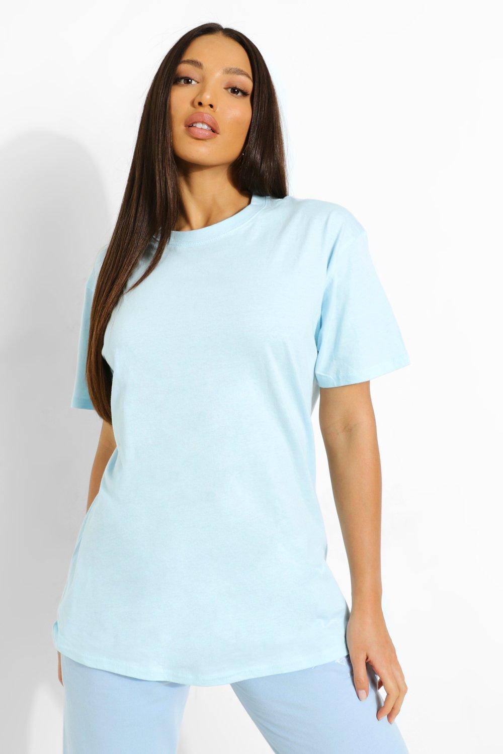 t-shirt uni en coton "tall" - bleu ciel - s, bleu ciel