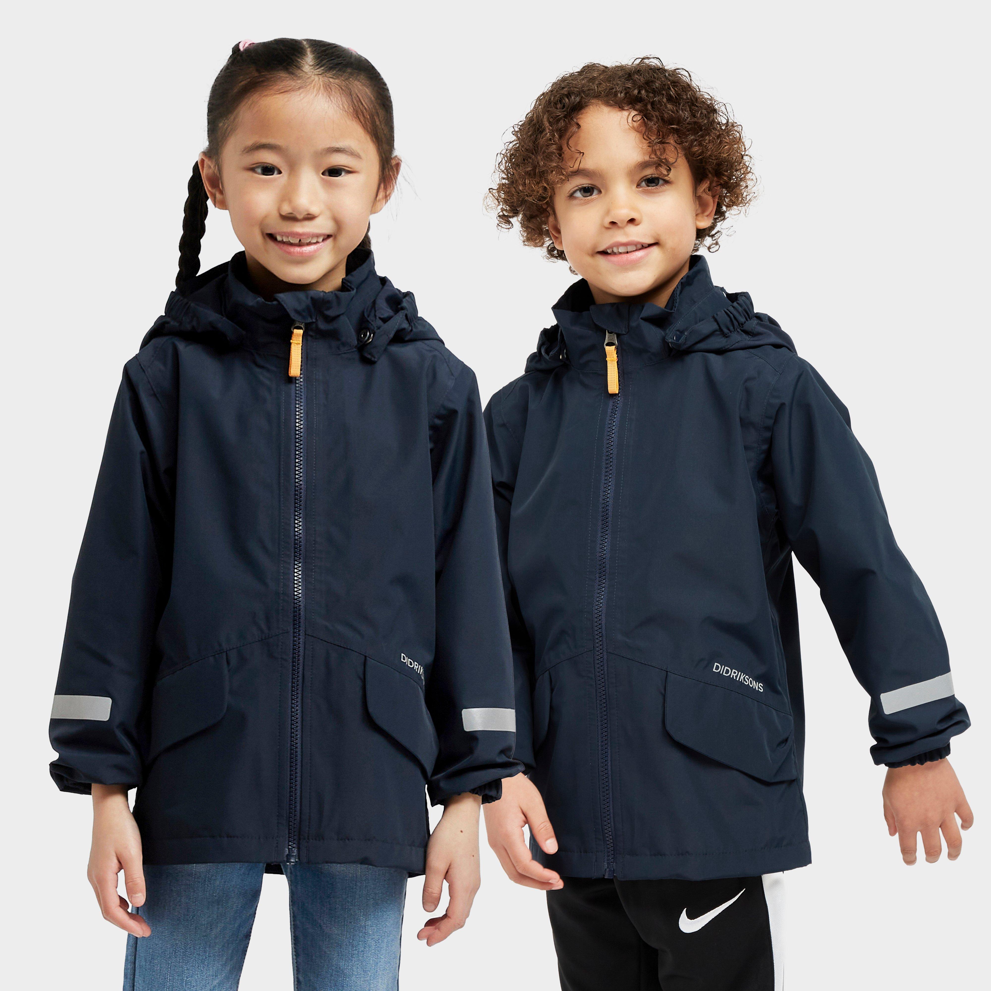didriksons kids' norma waterproof jacket - navy blue, navy blue