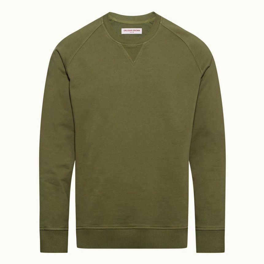 bingham - field green classic fit garment dye sweatshirt