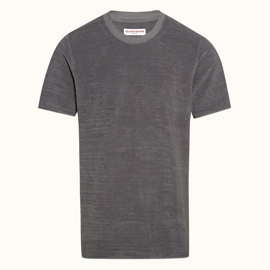 bolan towelling - storm grey relaxed fit towelling t-shirt