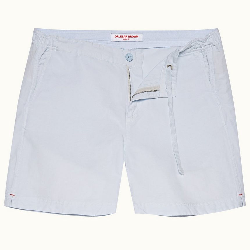 bulldog cotton linen - pale washed mid-length shorts