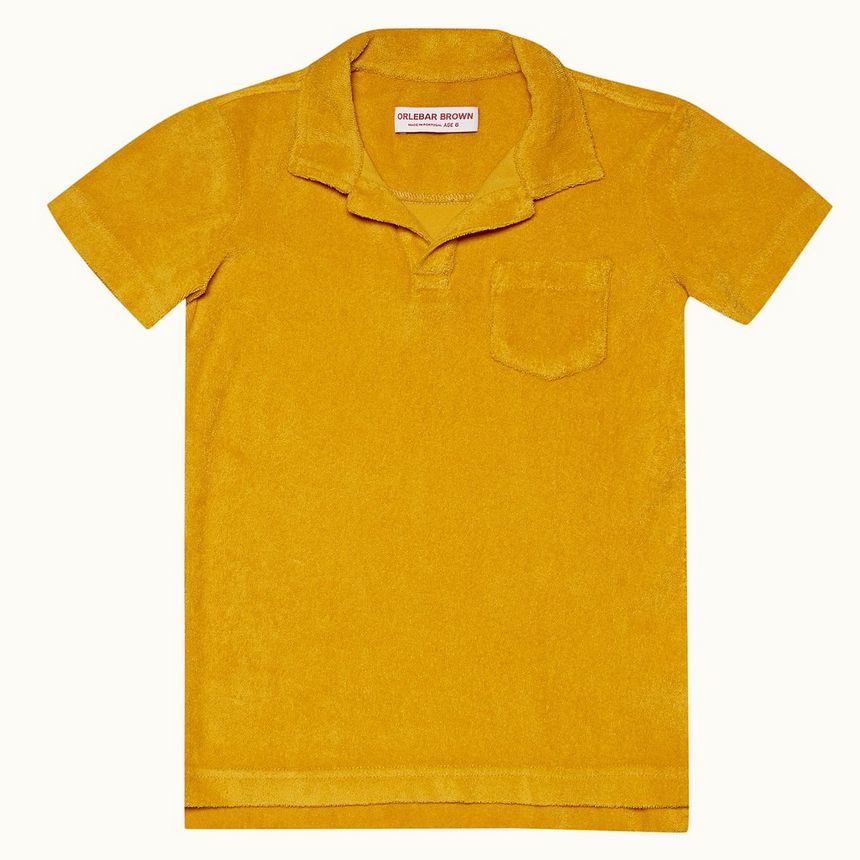 digby towelling - bright gold kids towelling polo shirt