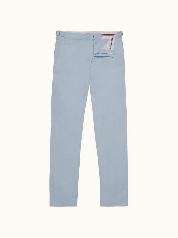 griffon linen - ice blue tailored fit linen trousers