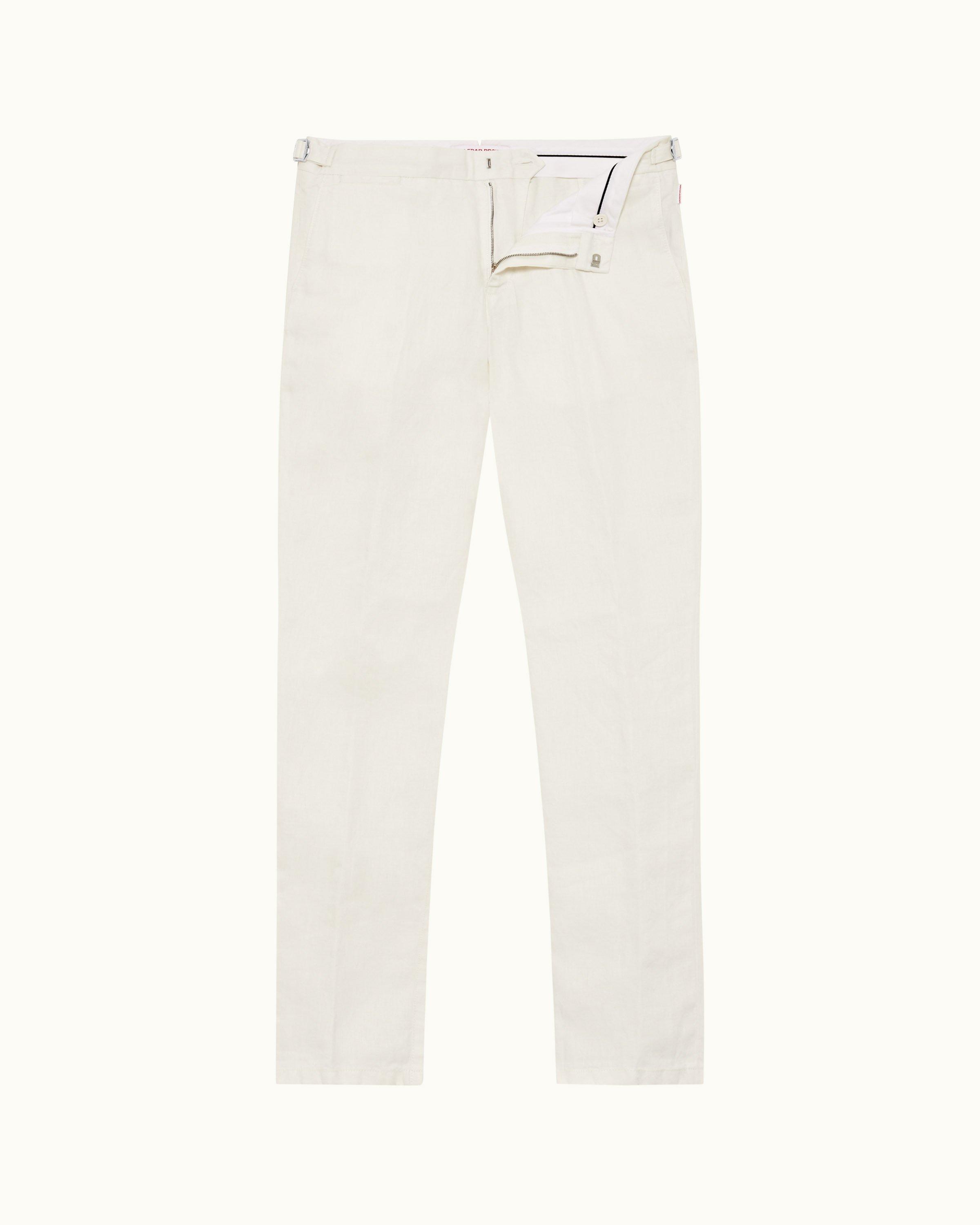 Griffon Linen - Navy Tailored Fit Linen Trousers