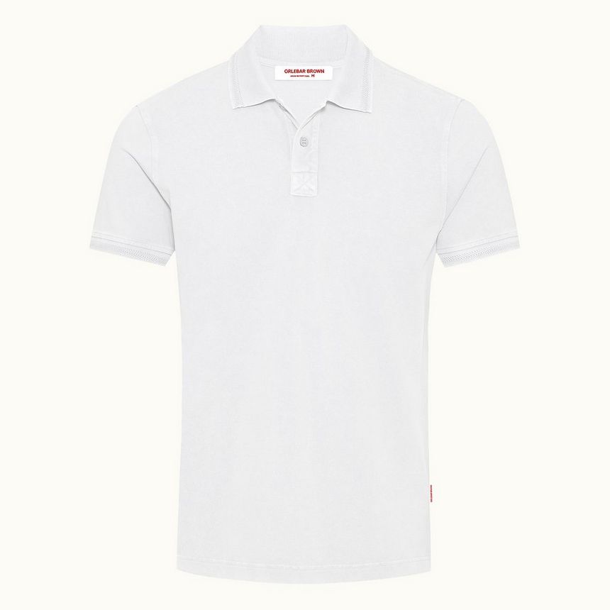 jarrett - white classic fit garment dye polo shirt