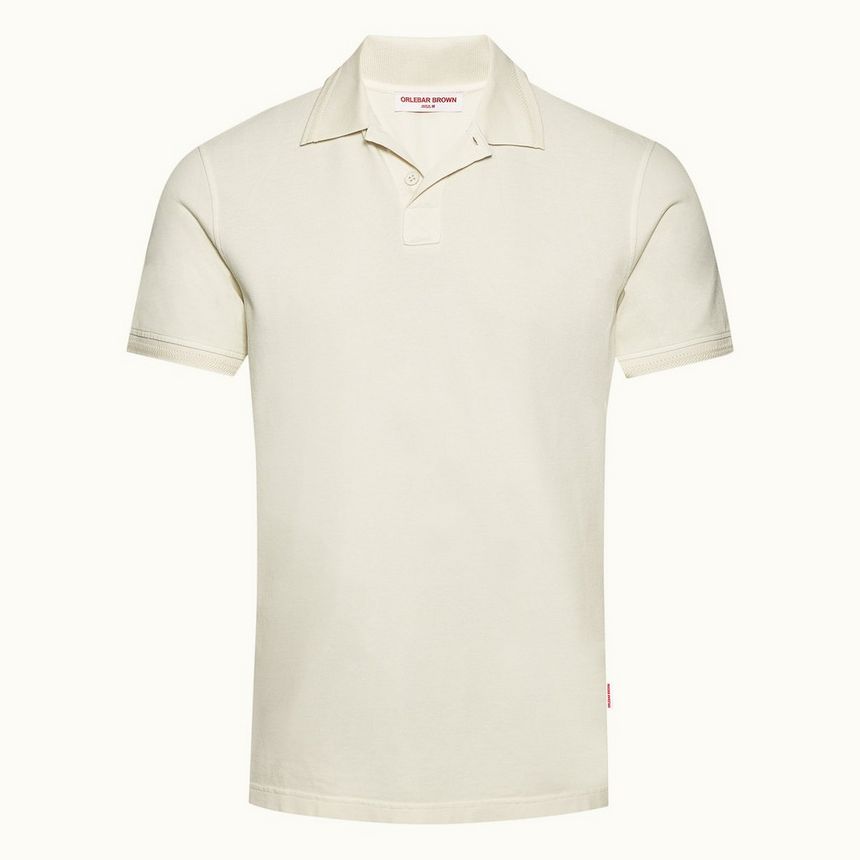jarrett washed - white sand classic fit washed polo shirt