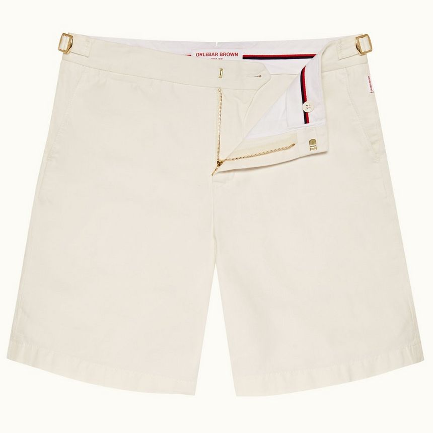 norwich - white sand tailored fit linen blend shorts