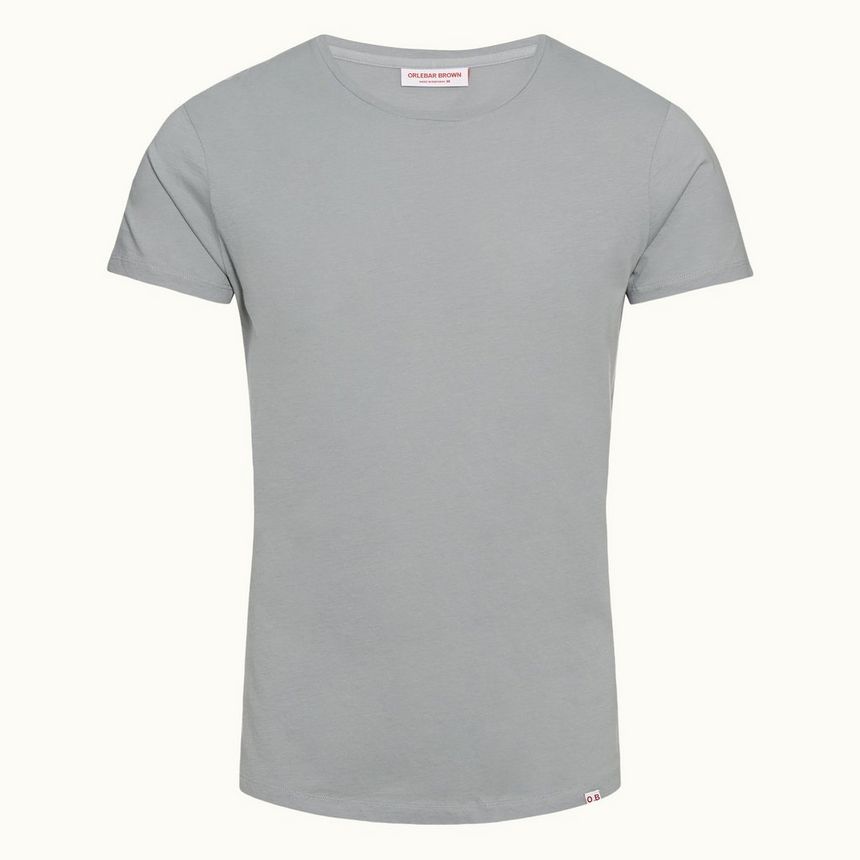 ob-t - chrome grey tailored fit crew neck cotton t-shirt