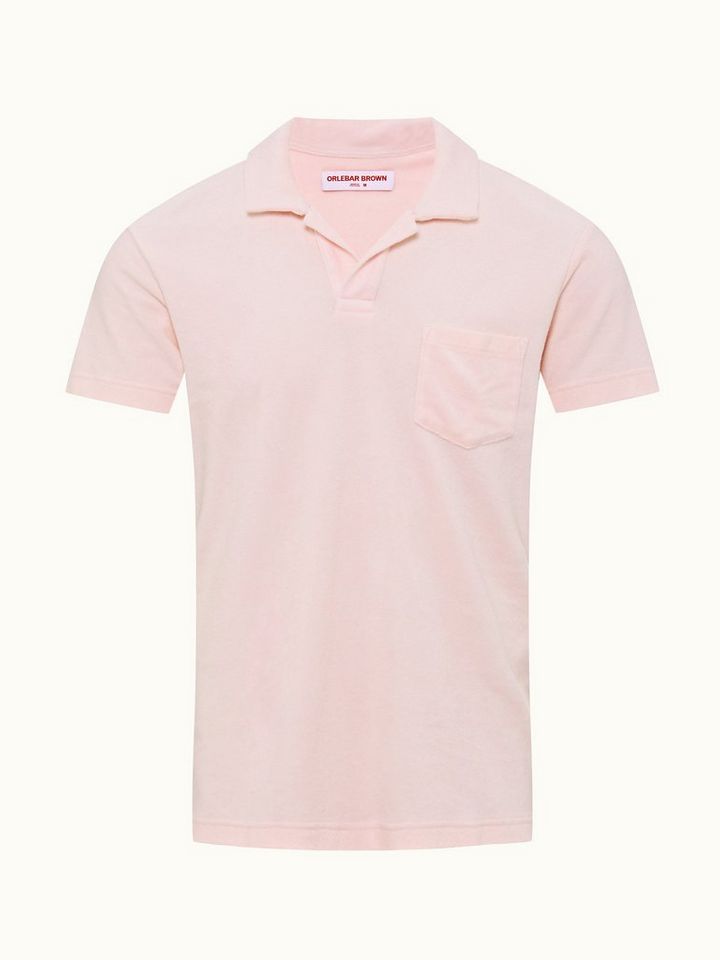 terry towelling - rose tailored fit organic cotton towelling resort polo shirt
