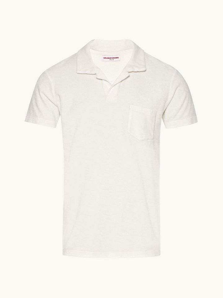 terry towelling - sea mist tailored fit towelling resort polo shirt