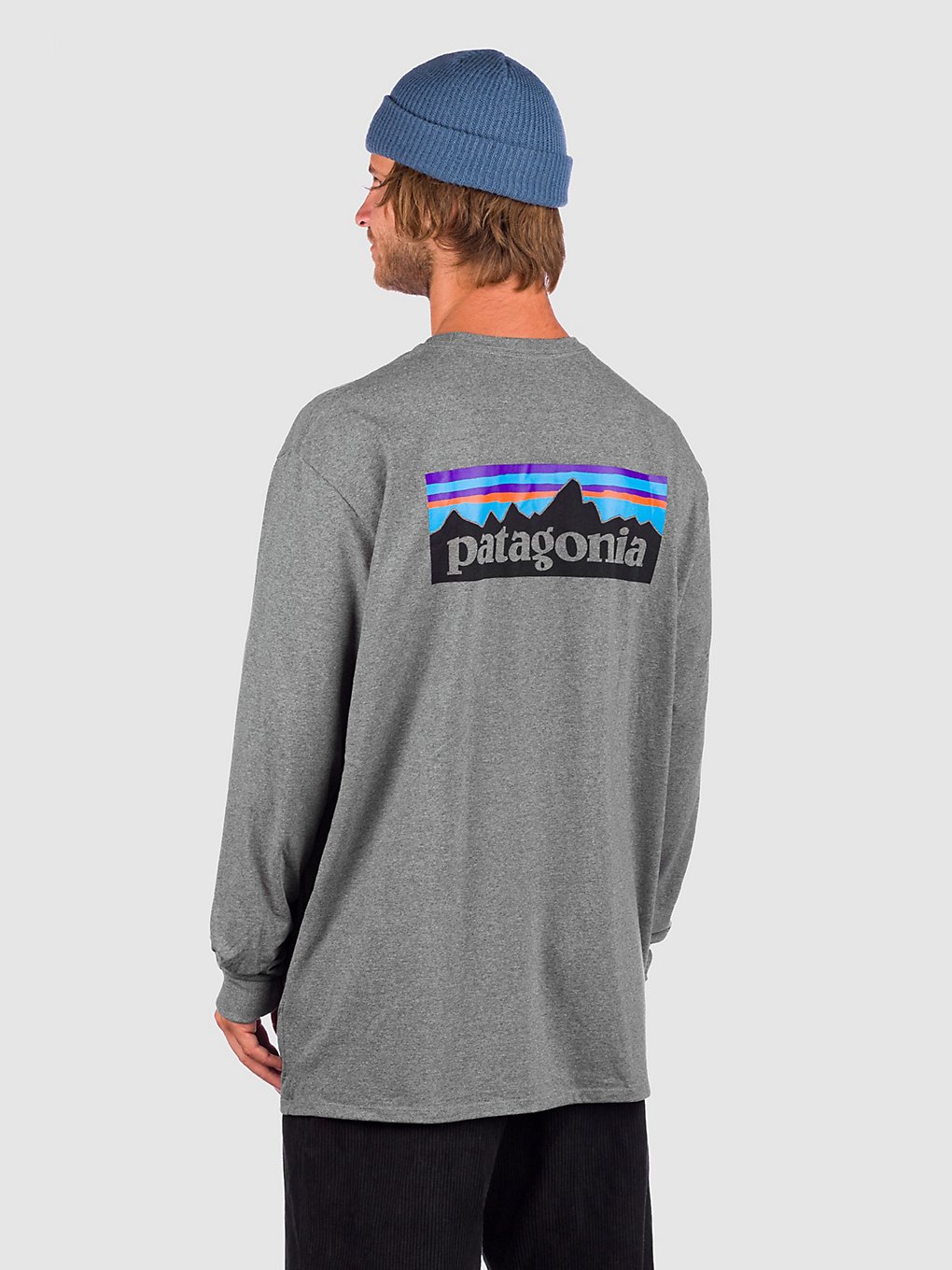 patagonia p-6 logo responsibili long sleeve t-shirt gravel heather
