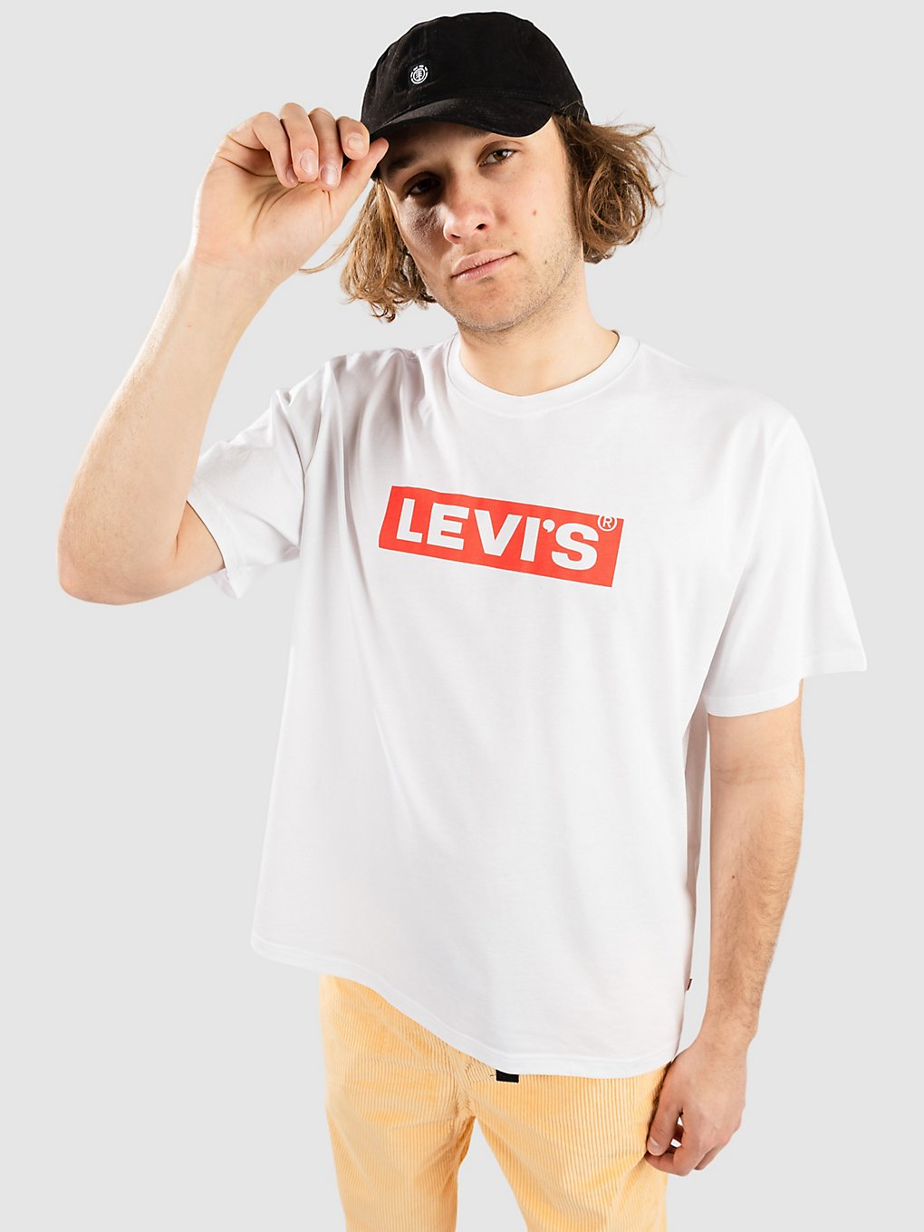 levi's relaxed fit reds t-shirt boxtab+ white+
