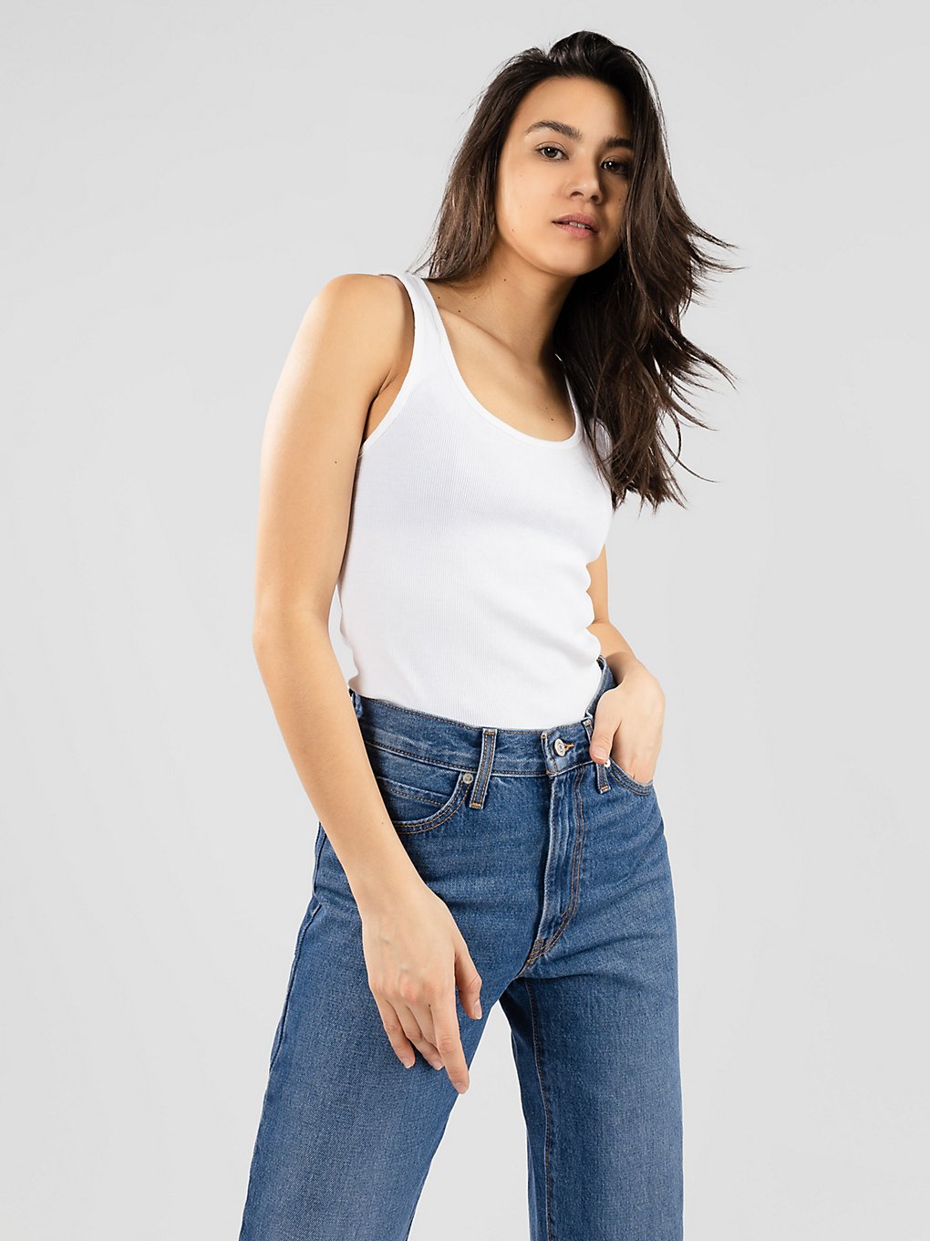 levi's classic fit tank top white +